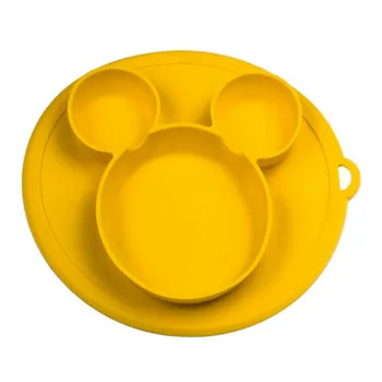 

Plate for Kids with Silicone Baby Bowl Suction BPA Free Feeding Baby Tableware Children Dining Dishes