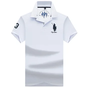 

Short-Sleeved Male Polo Shirts 2020 Summer Youthful Business Casual Solid Color Turn-down Collar Embroidery Polo Shirt For Men