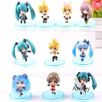 

5pcs/set Anime Hatsune Miku Snow Miku Kagamine Ren Meiko Miku Q Version Keychains Action Figure PVC Collectible Model Toy