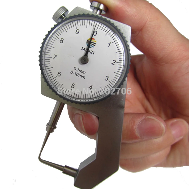 Precision Dial Thickness Gauge with Curved Tip for Hollow Pipes and Circular Tubes