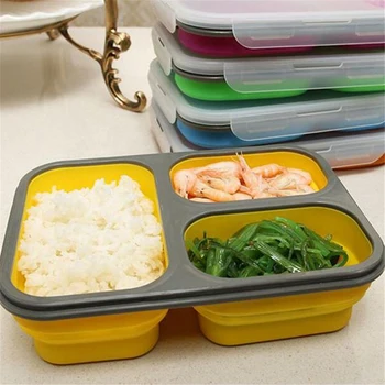 

Large Capacity Silicone Lunch Box Collapsible Portable Box Food Storage Container Portable Picnic Camping Outdoor Boxes