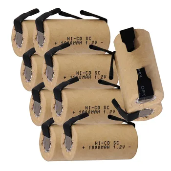 

New Arrival! 10 pieces power tool battery SC 1.2V NICD batteries for screwdriver drills 1800mah COLOR RANDOM