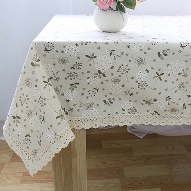 

Withme Tablecloth on the Table Cover Cotton Linen Lace Rectangular Tablecloth New Year’s Tablecloths Rectangular Dandelion Decor