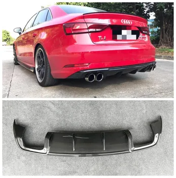 

Carbon Fiber Car Bumper Front Lip +Rear Bumper Lip Diffuser Protector Cover Fits For Audi A3 Sline S3 Sedan 2017 2018 2019 Year