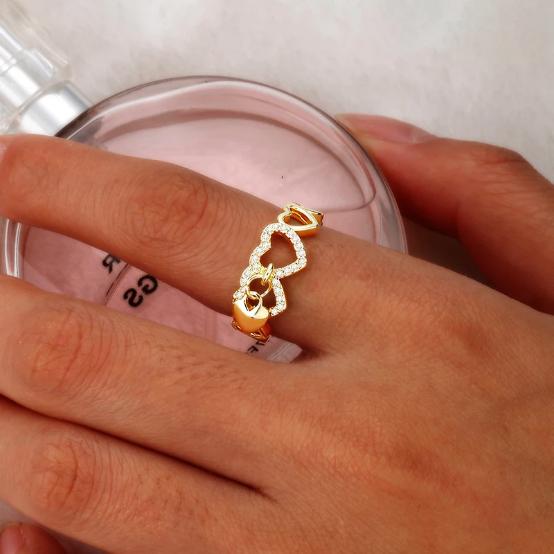 2022 New Arrival Rings for Women Party Trendy Heart Wedding Bands Setting All Compatible Rings Female Femme Jewelry Accessories