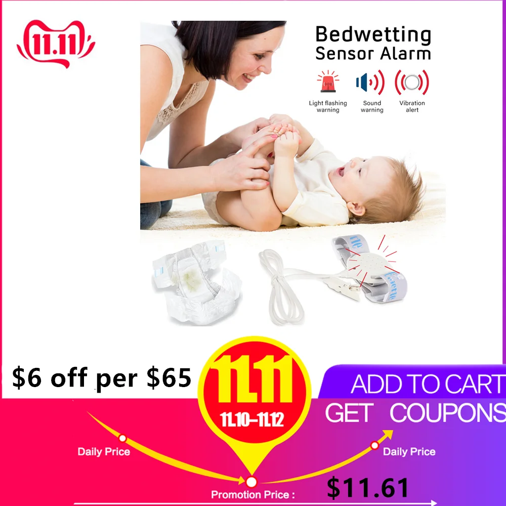 Online Sensor de humectación de cama alarma recordatorio húmedo conveniente Sensor profesional de bebé para bebés niños orinal entrenamiento adultos Enuresis para dormir