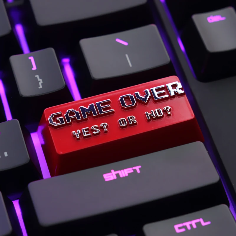 Keycap 1pcs GAME OVER zinc aluminum keycap mechanical keyboard keycap for mechanical keyboard ENTER key R4