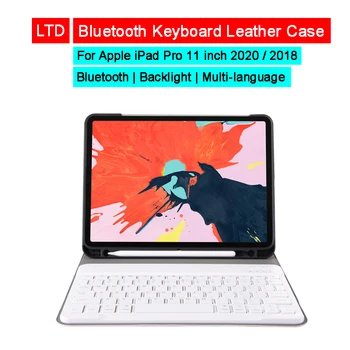 

Bluetooth Keyboard Leather Case For iPad Pro 11" 2018 2020 Russian Arabic Hebrew Thai Spanish French Portuguese Italian Keyboard