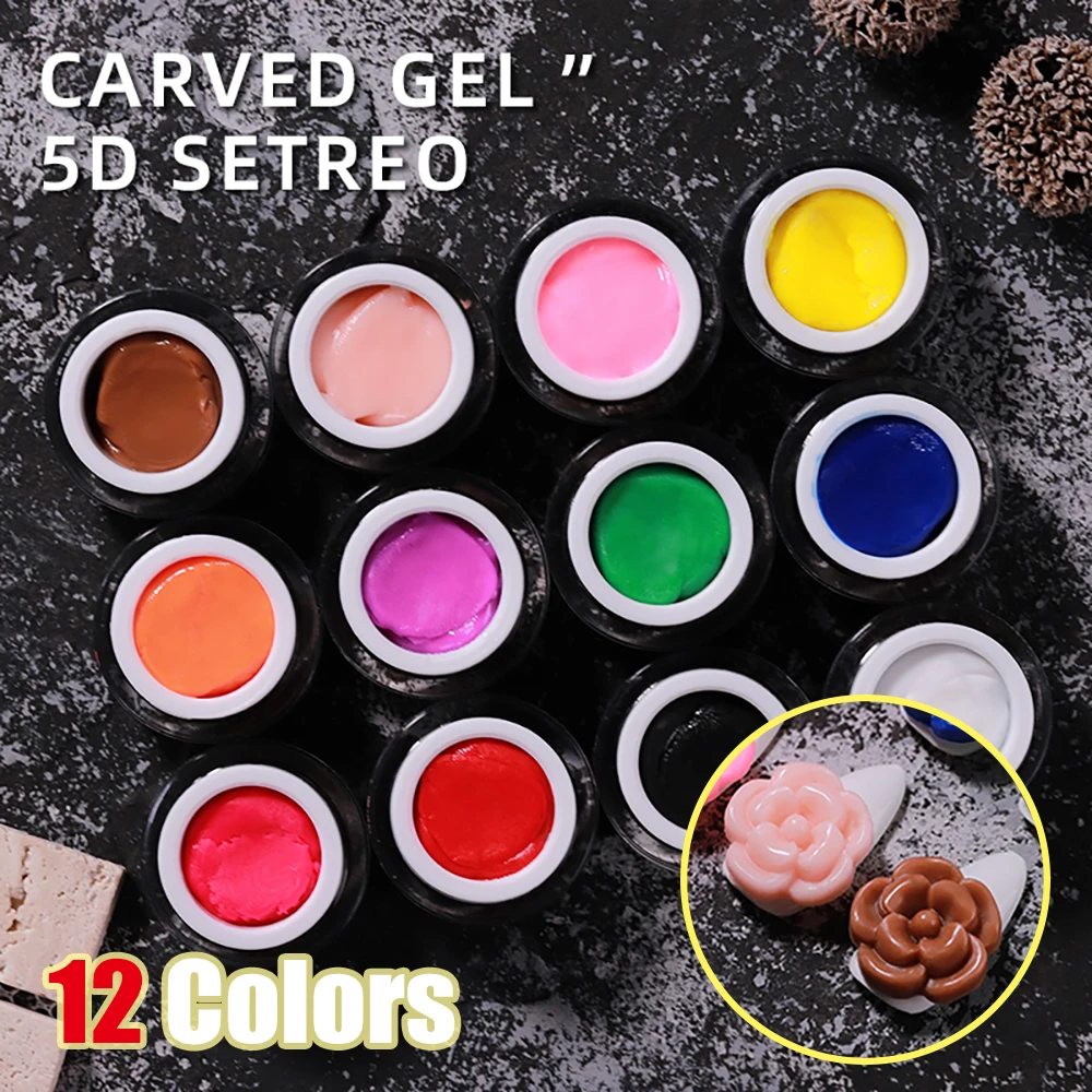 

Vendeeni UV LED Color Carved Gel Polish DIY Nail Art Design Plasticine Gel Varnish 3D Modeling Sculpture Painting Gel Lacquer