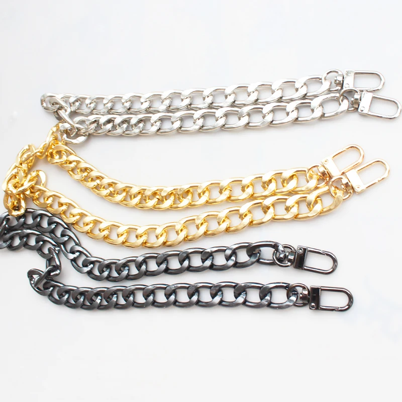 Chunky Flat Gold Chain Handle Strap