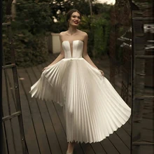 Verngo Vintage Vestido de Novia corto Simple verano vestidos de boda personalizados hecho clásico Vestido de Novia blanco Vestido Novia