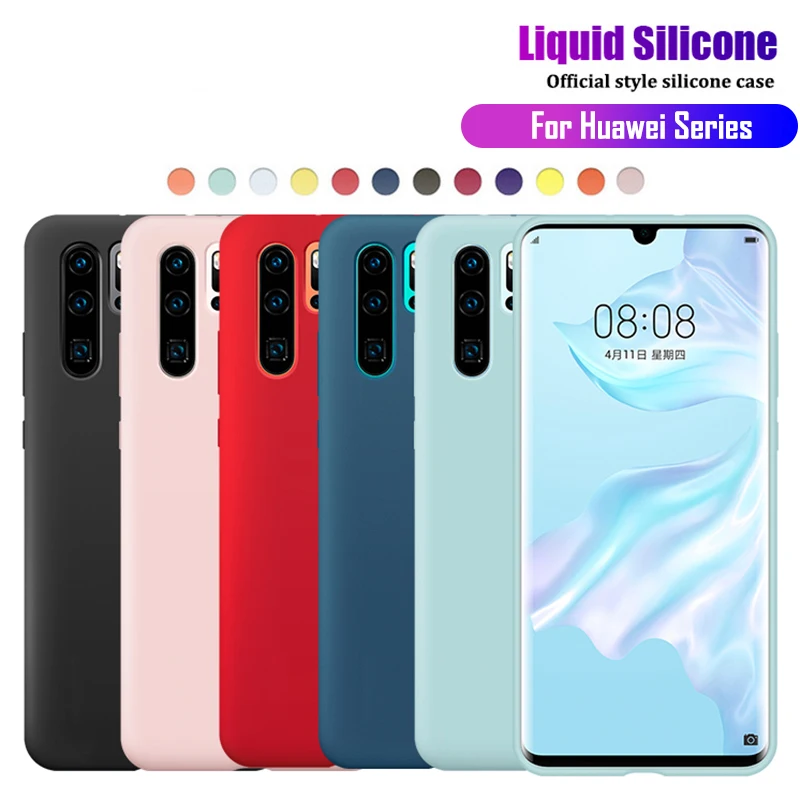 

Original Style Silicone Case for Huawei P20 Lite P30 Mate 10 Mate 20 Lite Pro Official Cover For Huawei Mate 20X Nova 3E Capa
