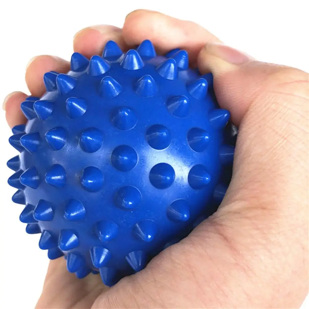 6 цветов 6,5 см ПВХ ручной Фитнес мяч мячик для массажа стоп подошвы Ежик расслабление мышц упражнения портативный шар для физиотерапии - Цвет: Синий