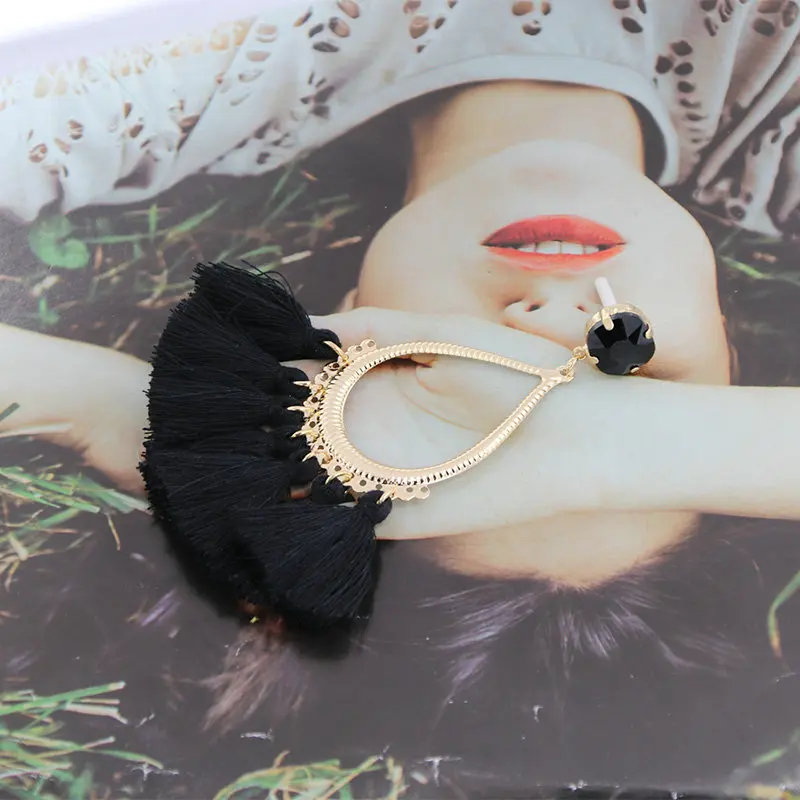 xujiafu Oorbellen For Women Big Earrings Metal Long Drop Earrings Cotton Earrings Fashion Party Jewelry 2020 New Jewelry