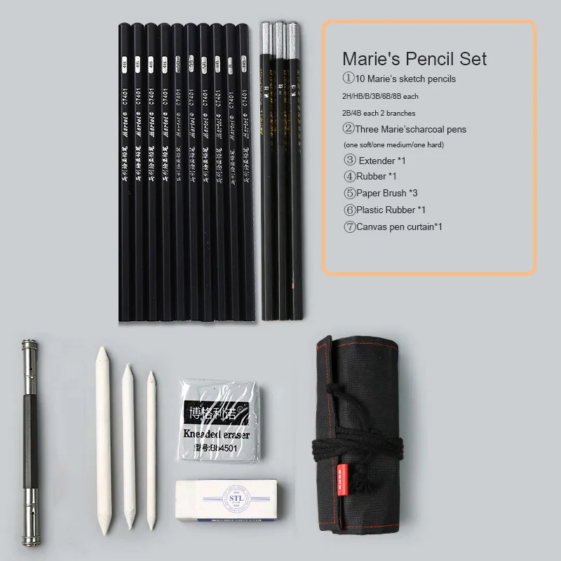 13 pencils strap Набор для рисования карандашей полный набор инструментов для рисования для взрослых товары для рукоделия - Цвет: 13 pencils strap