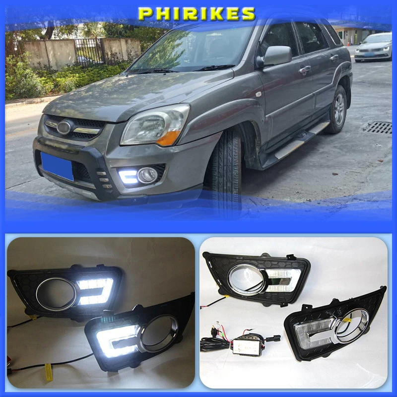 

2PCS LED Daytime Running Light For Kia Sportage 2009 2010 Dimming Style Relay Waterproof ABS 12V Car LED DRL Lamp Daylight