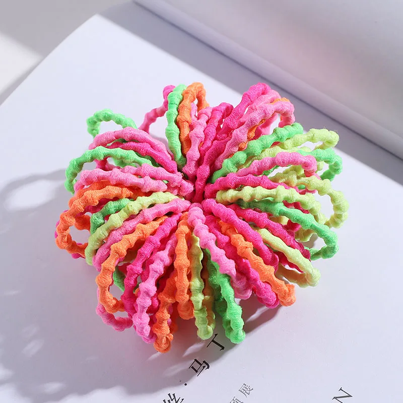 mix colors 1 New 100PCS/Lot Girls Candy Colors Nylon 3CM Rubber Bands Children Safe Elastic Hair Bands Ponytail Holder Kids Hair Accessories - Цвет: mix colors 1