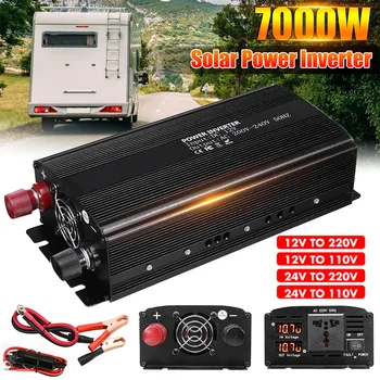 

7000W Dual LED Solar Power Inverter 12V/24V to 110V/220V Car Inverter Charger Converter Adapter Modified Sine Wave Transformer