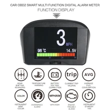 Автомобильный OBD HUD Предупреждение о превышении скорости лобового стекла сигнализация напряжения измеритель температуры DQ-Drop
