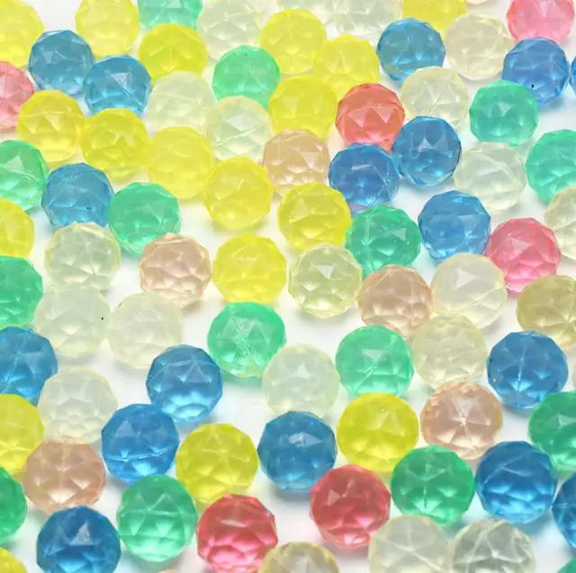 10pcs/set Funny Diamond Bouncing Ball Floating In Water Child Elastic Rubber Ball Rainbow Color Kids of Pinball Bouncy Toys Gift 5