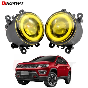 

2x NEW Angel Eyes Car styling LED fog Lights For Jeep Compass MP 2017 2018 For Fiat Punto Evo 2010-2012 For FIAT Panda 2012 2013
