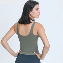 2022 nova sexy com decote em v yoga treinamento treino colheita colete feminino nu sentir amanteigado macio acolchoado ginásio de fitness esportes sutiãs regata