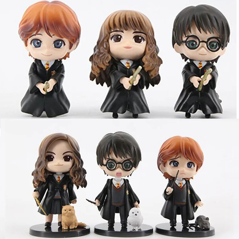 Экшн Фигурки 6 шт./лот большие глаза QPosket Weasley Ron Hermione Granger Snape игрушечные куклы