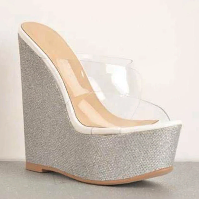 clear slip on wedges