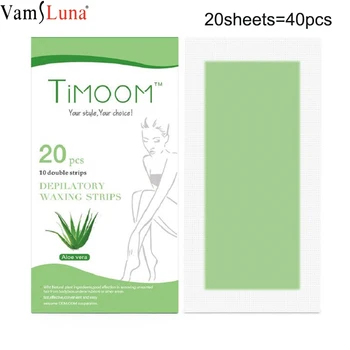 

20sheets=40pcs Hair Removal Double Side Depilatory Epilator Wax Strip Paper Pad Patch Waxing For Face/Legs Body/Bikini/Underarm