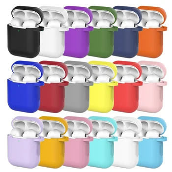 

Colorful Silicone Cases For Apple Airpods 1/2 Protective Bluetooth Wireless Earphone Cover For Apple Air Pods Charging Box Bags