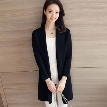 

Wide-waisted Korean Style Loose Casual Solid Color Knit Cardigan Fashion Trend Long-sleeved Women's Coat