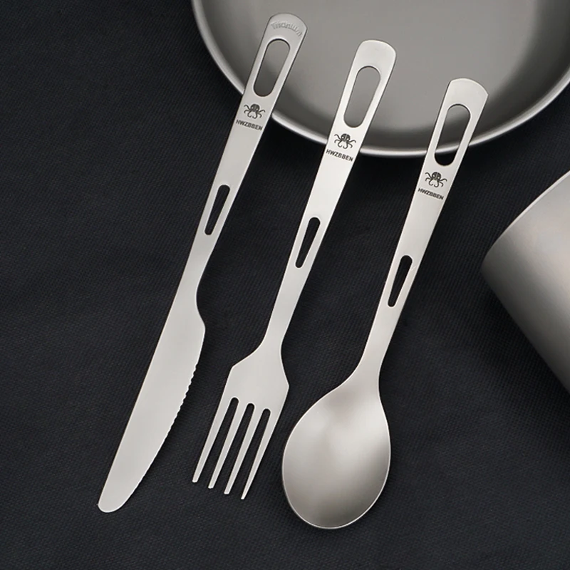Titanium Cutlery Set Ultra Lightweight Spoon Fork Knife Outdoor Travel