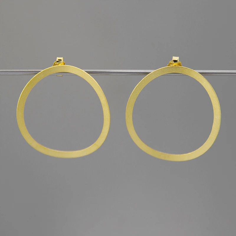 INATURE 925 пробы серебряные большие круглые серьги-гвоздики для женщин вечерние ювелирные изделия подарок