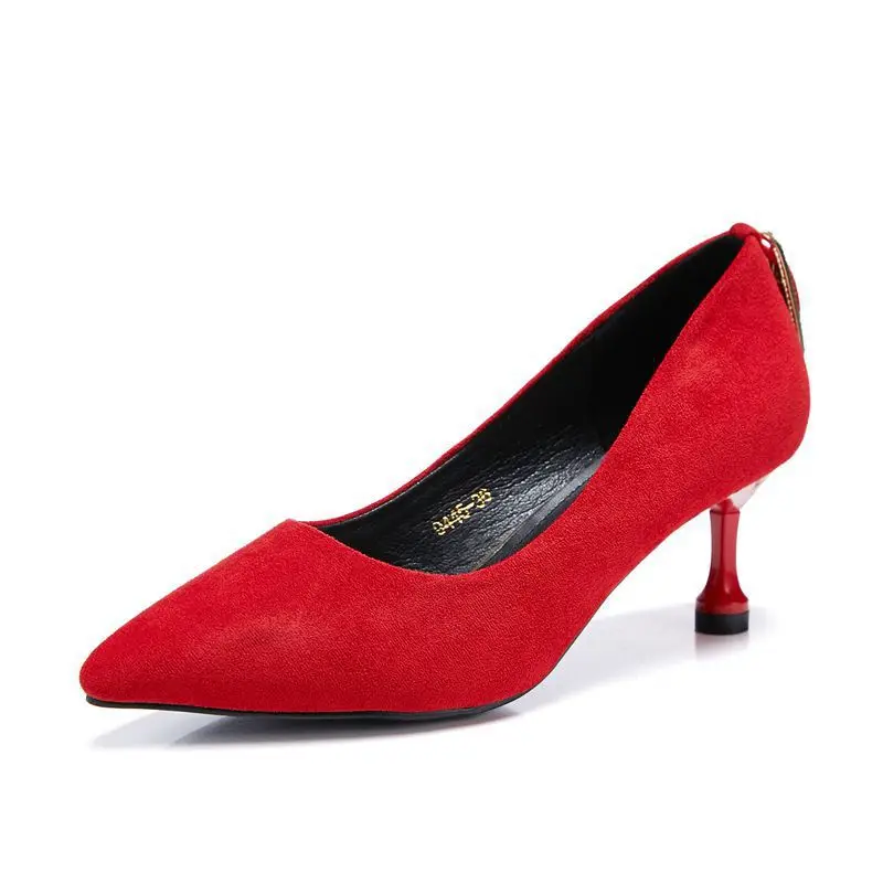 

2019 Four Seasons New Style Women's Thin Heeled High Heel Shoes Pointed-Toe Casual WOMEN'S Shoes Versatile Comfortable WOMEN'S S
