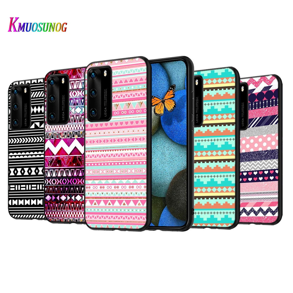 Силиконовый чехол в этническом стиле с ацтекским узором для Huawei P50 P40 P30 P20 Pro P10 P9 F8