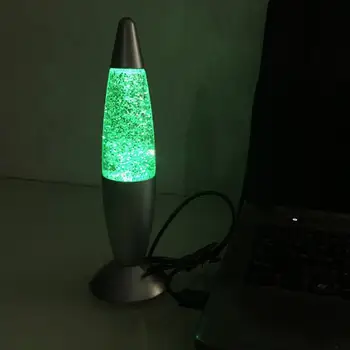 

USB RGB Color Changing Glitter Rocket Night Light Home Bar Desk Lava Lamp Gift LED Glitter Lamp Decorative Lights Home Lighting