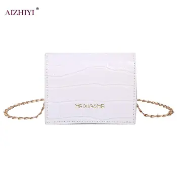 

Women Fashion Shoulder Handbag Solid Color PU Stone Pattern Small Female Flap Chain Totes Small Messenger Bags for Women