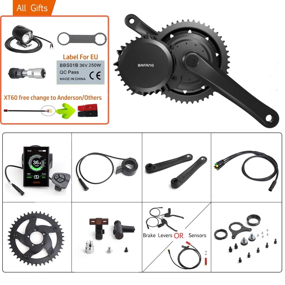 Bafang 48V 1000W BBSHD/BBS03B 40T silnik typu middrive elektryczny BB 68-73MM zestawy do konwersji rowerów 8FUN e-bike mocny silnik wyświetlacz