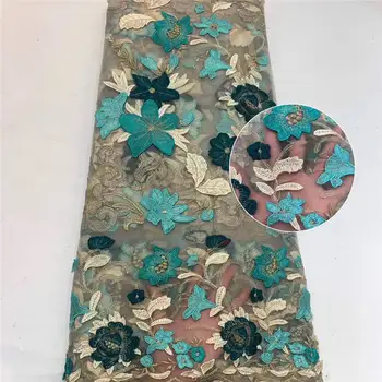 

African Stone Lace Fabric 2020 High Quality Nigerian Cord Lace Fabric African Guipure Embroidery French Tulle Lace Fabric 1314