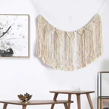 

Boho Chic Hand-woven Curtain Tapestry Home Decor Pendant Wedding Party Ceremony Wall Hanging Decorations Girls Room Bohemia KT29