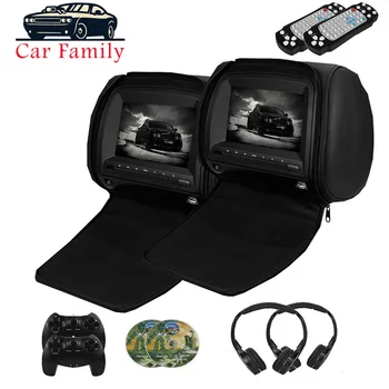 

2PCS 7 Inch Car Headrest Monitor DVD Player With Zipper Cover TFT LCD Screen Support IR/FM Transmitte/USB/SD/Speaker/Game