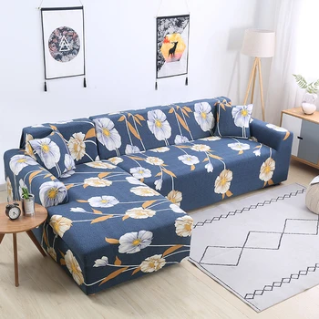 

1/2/3/4 Seat Flower Sofa Cover Modern Elastic Spandex Couch Slipcover Slip-resistant Furniture Protector Case For Living Room