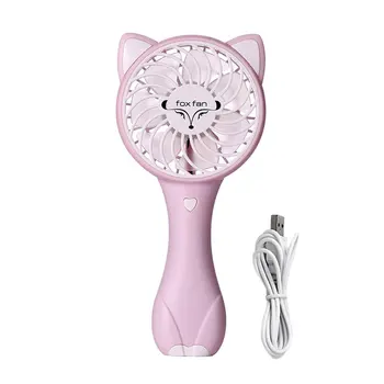 

Cute Fox Shape Cooling Fan Mini Handheld Fan Portable USB Rechargeable Desktop Cooling Fan For Car Office School