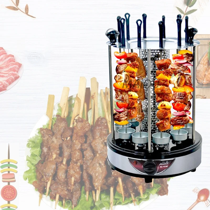 Electric BBQ Grill 6/8/10 Sticks Automatic Revolving Vertical Grill Timing  Barbecue Tools Smokeless Mutton BBQ Skewers Machine