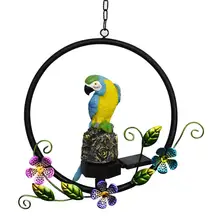 Солнечный садовый светильник, уличный водонепроницаемый попугай, светодиодный Сказочный светильник, подвесной светильник, садовый декор, пейзаж, ночная лампа в форме животного