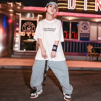 

Children Street Dance Costume Boys Hip Hop Practice Clothes Children Modern Dance Outfit Boys Jazz Performance Wear DQL1730
