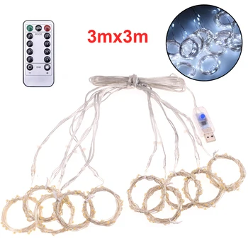 

Home Decoration Romantic Remote Control Festival Garland LED String Light Fairy Lamp Wedding Indoor Outdoor Bedroom Curtain