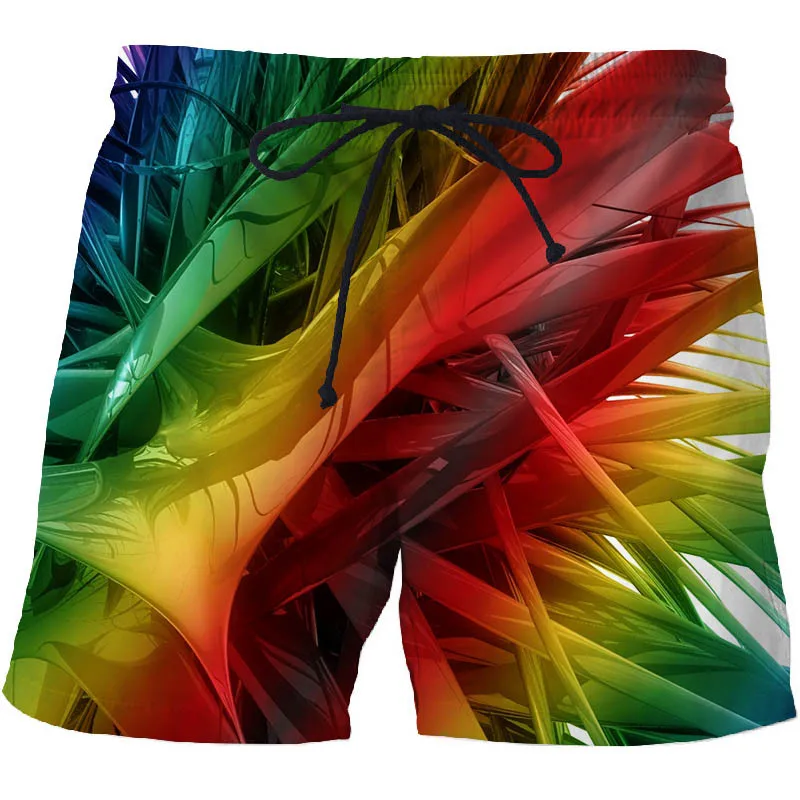 Забавные цветные Psychedelic мужские и женские летние повседневные штаны с 3d принтом быстросохнущие пляжные