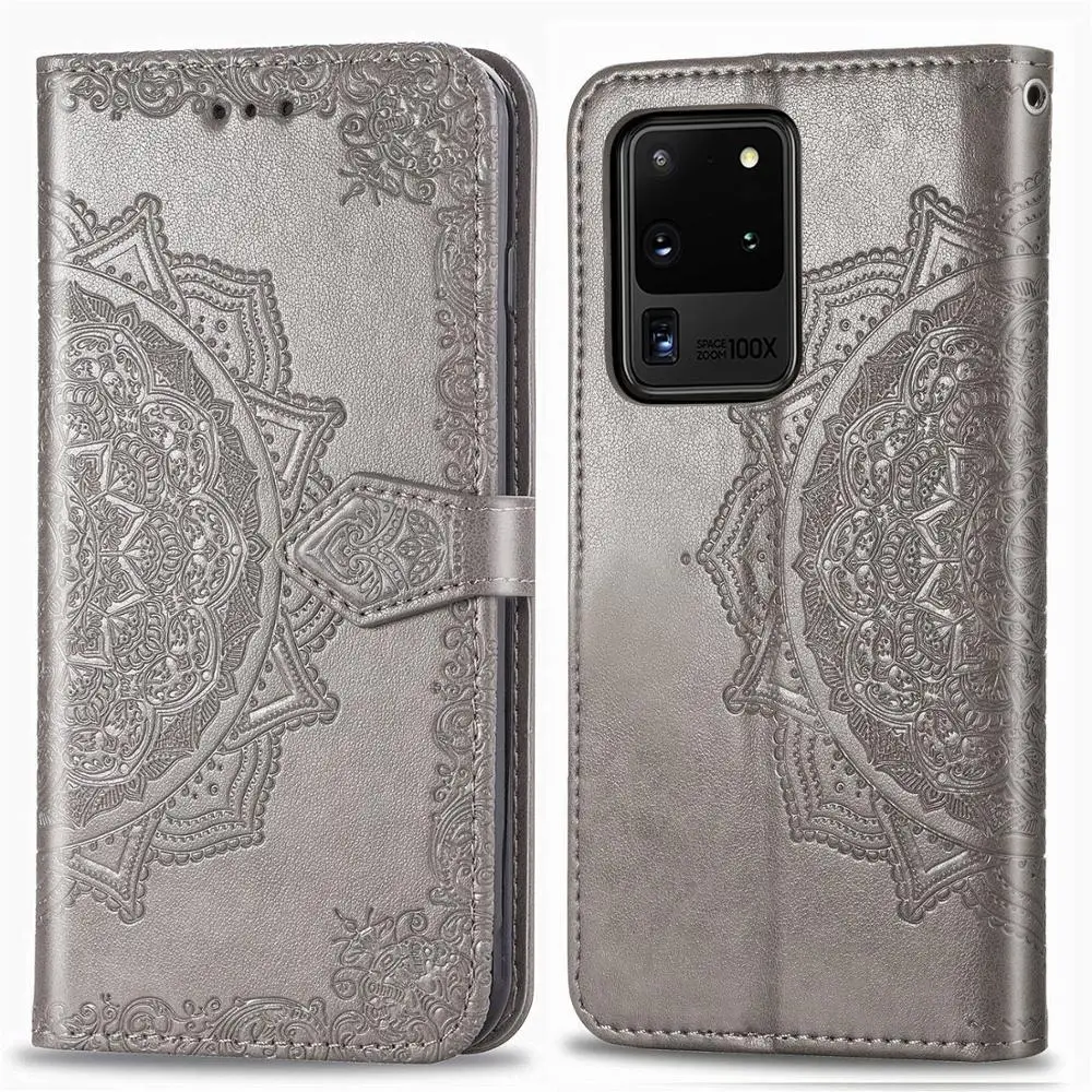 Case Flip Leather Mandala Phone Case Cover S20 for Samsung Galaxy S20 Ultra S20 Plus S10 S10E S9 S8 Plus S7 edge Note 10 Pro 9 8