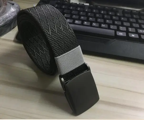 Dark grey Мужской модный Тактический высококачественный черный нейлоновый мужской ремень повседневные ремни холщовые Полосатые Ремни для мужчин и женщин ремни для джинсов - Цвет: Dark grey